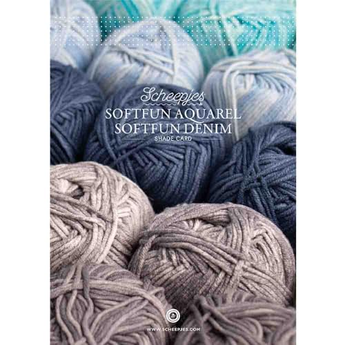 Scheepjes Softfun Aquarel Denim Color Sample Card, 1 piece - color: Softfun Aquarel-Denim Colour