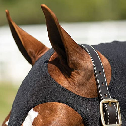 Dura-Tech Pull-On Horse Slicker Hood | Lightweight 4 Way Stretch Lycra | Ideal for Spring and Summer | Fleece Lined Nose for Comfort | Large Eye Holes for Secure Fit - size: Medium