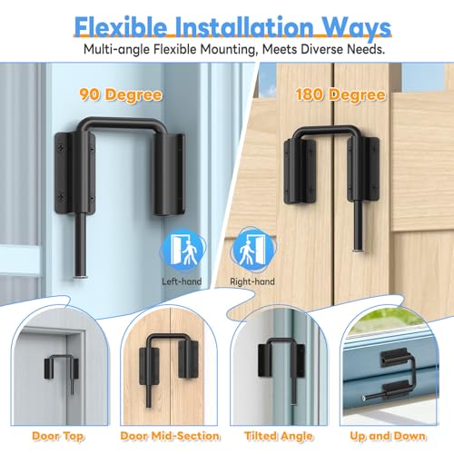 Sliding Door Loop Lock Latch, 2-3/8 Inch Barn Door Lock Black 1PC - color: Black-1 Pc
