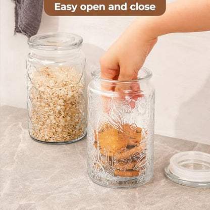 Adodeen Glass Storage Containers With Lids, Glass Jars With Lids, 32OZ - color: 32oz Window