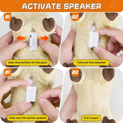 Screaming Goat Plush Toy, Goat Stuffed Animal with Funny Screaming Sound – Prank Gift for Kids, Friends, and Coworkers