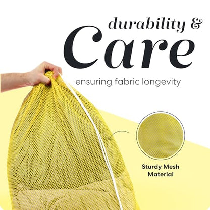 Handy Laundry Mesh XL Laundry Bag 24"x36" 2-Pack, Heavy Duty, Yellow - color: Yellow