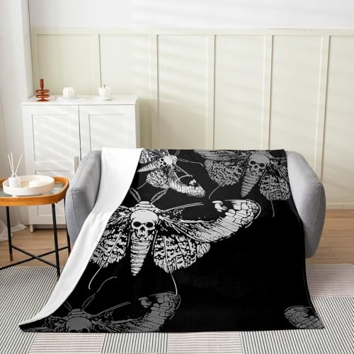 Feelyou Death Moth Gothic Throw Blanket 40" x50 All Season - color: Multi 13, size: 40"x50"