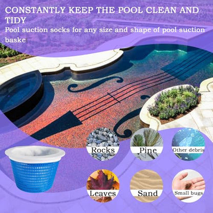 Skimmer Filter Bags Replacement for Pool | Reusable Pool Skimmer Filter Bags, 3-Pack, Fine Mesh, Debris Trap, Washable, Durable