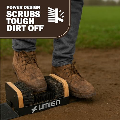 Umien Boot Scraper Outdoor Shoe Brush with Flaps, for Mud, Dirt & Snow | Heavy-Duty Outdoor Use, Weather-Resistant, Durable Bristles, Freestanding