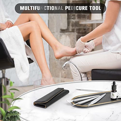 FERYES Pedicure Knife Ingrown Toenail Kit, 4 PCS Professional Pedicure Tool Kit, Top Notch Foot Blade (Leather case included) - size: 4PCS
