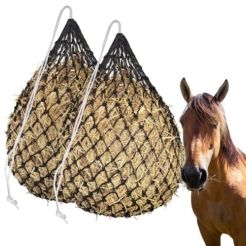 2 PCS Slow Feed Hay Net for Horses Designed with 1.75 in, 36 Inch