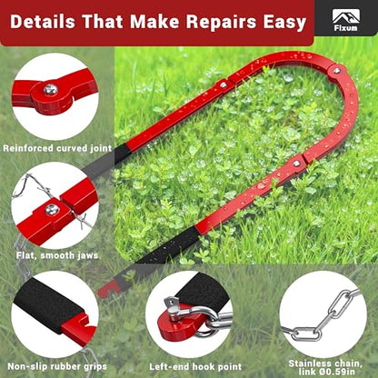Fence Wire Fixer, Heavy-Duty Fence Stretcher Repair Tool, 15.4" Max Opening, Wire Tightener, Wire Tensioner as Fencing Tools for Barbed/Plain/Electric Wire in Farm, Ranch or Garden (Red)