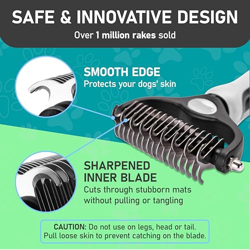 Maxpower Planet Pet Grooming Brush - Double-Sided Undercoat Rake for Dogs and Cats, Extra Wide, Reduces Shedding by 95%, White - color: White, size: Large