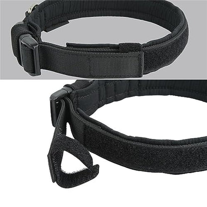 EXCELLENT ELITE SPANKER Tactical Nylon Padded Medium Dog Collar Adjustable - color: Black, size: S-(13.2"-17.5")