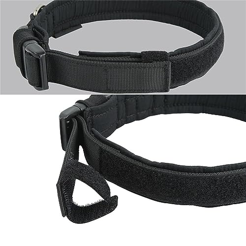 EXCELLENT ELITE SPANKER Tactical Nylon Padded Medium Dog Collar Adjustable - color: Black, size: M-(15.4"-19.3")