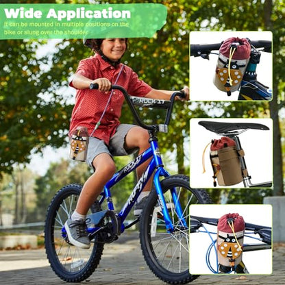 Cute Animals Bike Water Bottle Holder with Shoulder Straps, Universal Cycling Bicycle Drink Cup Cage for Kid's, Cruiser, Scooter, MTB, Road Bike (Beetles) - color: Beetles