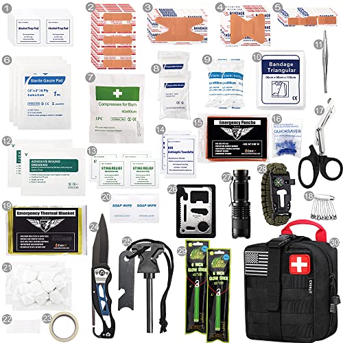 EVERLIT 250 Pcs Survival First Aid Kit - color: Black