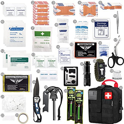 EVERLIT 250 Pcs Survival First Aid Kit - color: Black