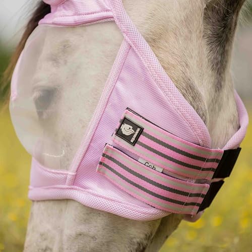 Equinavia Algard Soft Mesh Horse Fly Mask with Ears, 45 SPF UV Protection - color: Sweet Pink, size: Cob