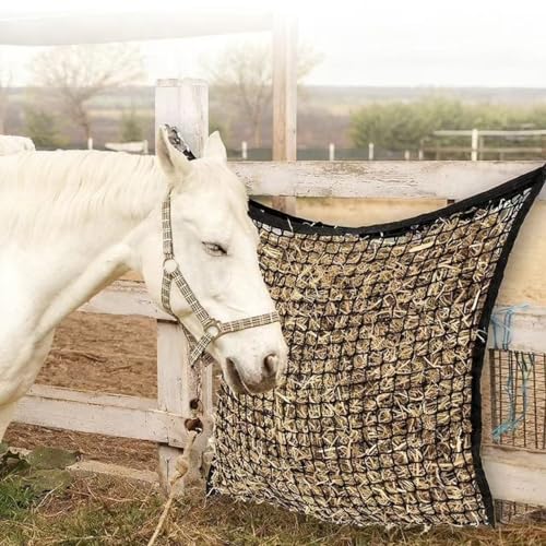 Martx 5X5ft Round Bale Hay Net for Horses Slow Feed,Knotless-Livestock Slow Feed Hay,Fits 4x4 5x5 6x6 Round Bales,Heavy Duty &1.5inch Holes Feeder Nets for Horses Goats Cattle Reduce Waste - size: 6x6ft