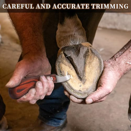Hoof Knife for Horses with Sharpener, Double-Edge Loop Knife for Farriers