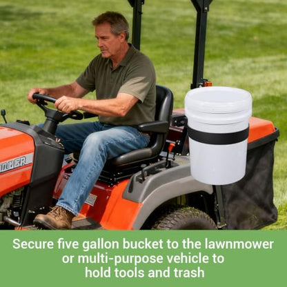 5 Gallon Bucket Holder for Lawn Mower Tractors, Trucks, Excluding Buckets