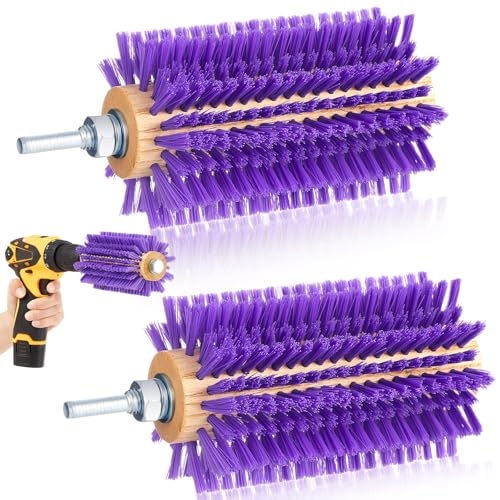 Willinglong 2 Pcs Livestock Drill Scratch Brush 5.35" Horse Cattle Grooming