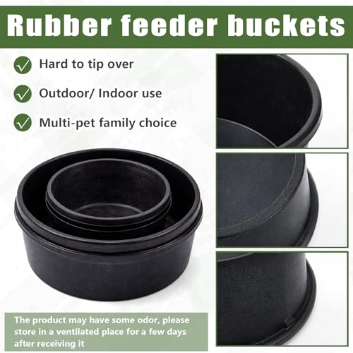 Sadny 4 Pcs Rubber Feed Pan, 1 Quart/0.25 Gallon and 4 Quart/1 Gallon - size: 1 Quart/0.25 Gallon and 4 Quart/1 Gallon