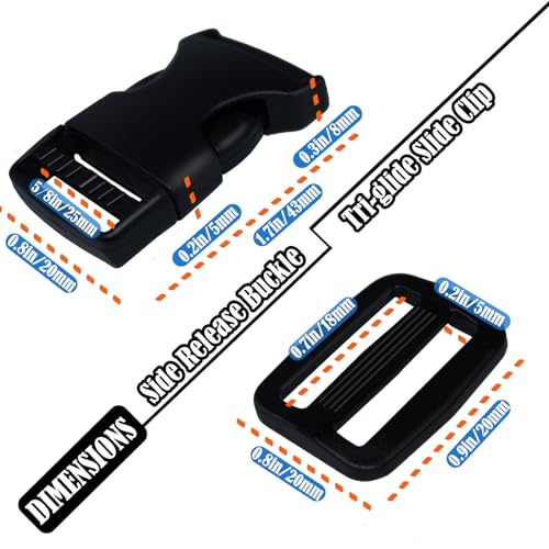 5/8 Inch Buckles Kit, 10 Buckles for Backpack Fanny Pack Belt Dog Collars - color: 5/8 Inch Buckles