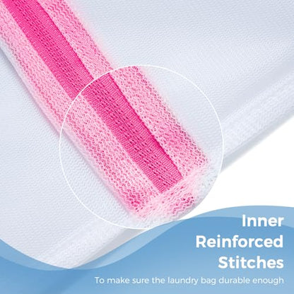 BAGAIL Laundry Bags Mesh Wash Bag for Intimates Lingerie and Delicates, 5Pcs (1XL,2L,2M) - color: Pearl White-Fine Mesh, size: 2M,1XL,2L
