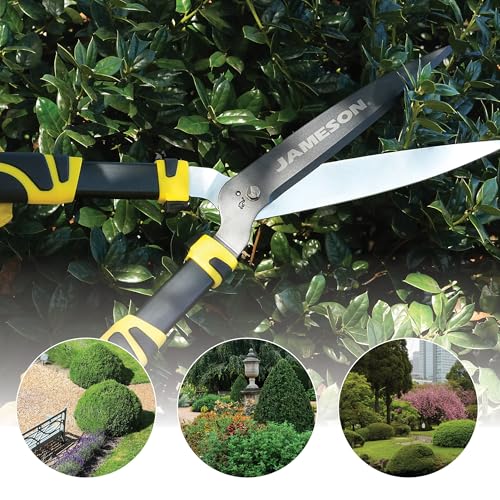Jameson Heavy-Duty Hedge Shears – 23″ with Ultra-Sharp Non-Stick Blades, Lightweight Aluminum Frame, and Shock-Absorbing Grip