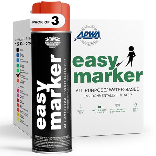 Fox Valley Easy Marker Inverted Paint 16oz Pack of 3, Orange Fluorescent - color: Orange Fluorescent