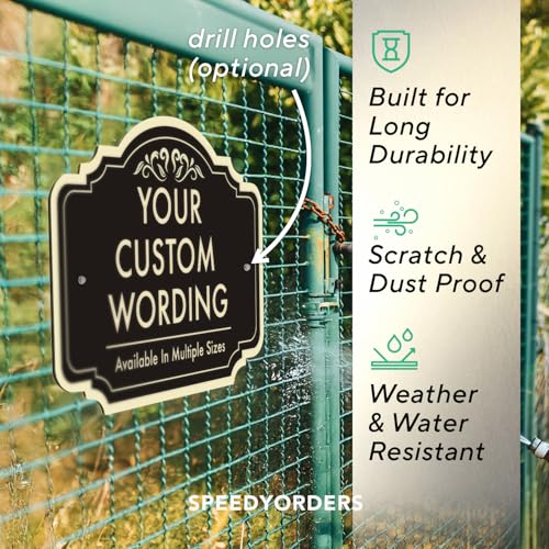 Custom Aluminum Outdoor Metal Sign, Personalized, Waterproof, Design 2 Black Charcoal 18x12 In - color: Design 2 - Black Charcoal, size: 18x12 Inches