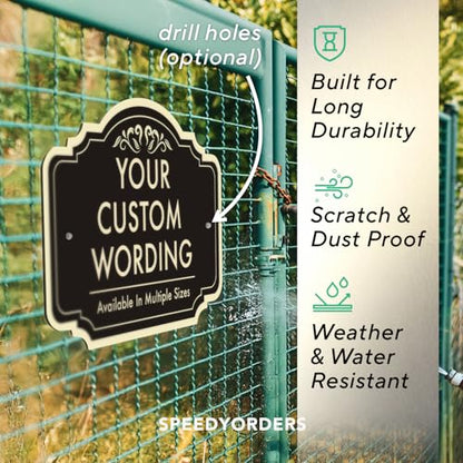 Custom Aluminum Outdoor Metal Sign, Personalized, Waterproof, Design 2 Black Charcoal 18x12 In - color: Design 2 - Black Charcoal, size: 18x12 Inches