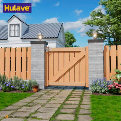 Hulave 304 Stainless Steel Fence Gate Latch, Self-Locking Gravity Gate Latch, Heavy Duty Privacy Gate Latch for Wooden Fence, Metal Gate & Vinyl Fence Gate Hardware (Silver) - color: Silver