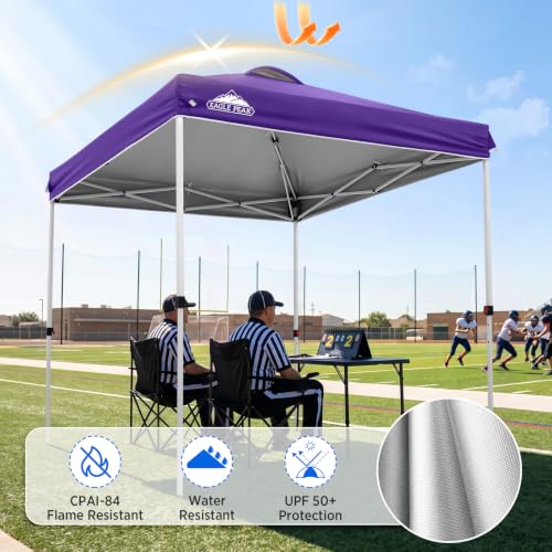 EAGLE PEAK 6.6x6.6 Pop Up Canopy Tent Easy Up Canopy Outdoor, Purple - color: Purple, size: 6.6x6.6