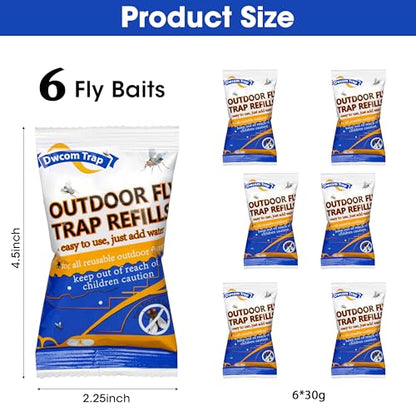6x30g Fly Bait Fly Trap Refill Packets - size: 6 pack