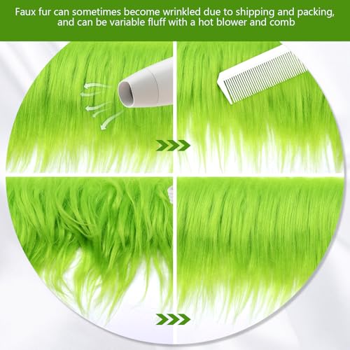Tatuo 2 X 60 Inch Green Fake Fur Fabric for Crafts Sewing DIY - color: Green, size: 2 x 60 Inch