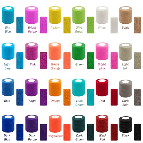 BQTQ 168 Rolls Elastic Adhesive Tape 2 Inch Self Adherent Stretch Bandages - color: Rich Colors, size: 2 Inch