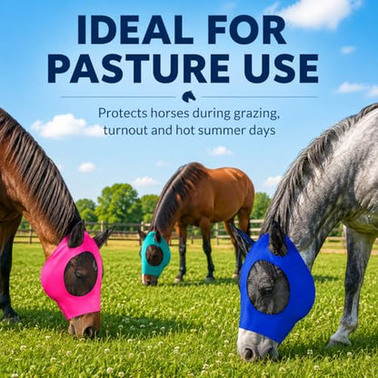Sanwuta 12 Pcs Horse Fly Masks with Ears, Breathable Mesh UV Protection Horse Face Masks, Soft Elastic Comfortable Fit for Riding Outdoor Summer Supplies Bulk (Medium) - size: Medium