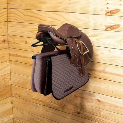 4 Sets Wall Mounted Saddle Rack With Double Pad Bar - Heavy Duty Stand for English and Western Saddles - 23.8x12.6x7.5 Inches - style: Two Bar-4PCS