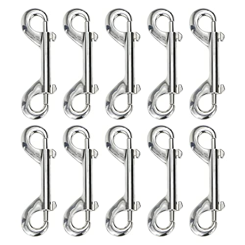 Metal Double Ended Bolt Snap Trigger Chain Diving Clips for Water Bucket Pet Feed Bucket Agricultural Equine Home Dog Leash Garage Use (4" (10cm), 10 Pack) - color: 10 Pack, size: 4" (10cm)