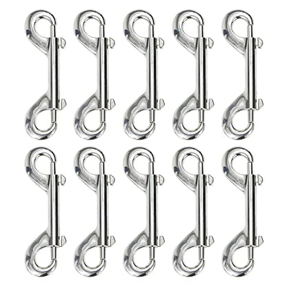 Metal Double Ended Bolt Snap Trigger Chain Diving Clips for Water Bucket Pet Feed Bucket Agricultural Equine Home Dog Leash Garage Use (4" (10cm), 10 Pack) - color: 10 Pack, size: 4" (10cm)