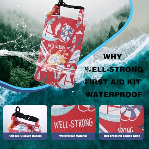 Waterproof First Aid Kit for Boat Marine Roll Top Dry Bag Red Sea - color: Ws011-redsea
