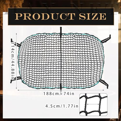 2 Pieces Heavy Duty Stock Tank Slow Feed Hay Net 74 x 45'' 1-4/7'' Holes Hay Feeder with Buckle Adjustable Large Hays Bags for Horses Goats (Stock Tank Not Included)
