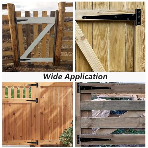 Murtenze 12Pack 2 Inch Black T-Strap Shed Hinge - color: Black, size: 2 Inch - 12Pack