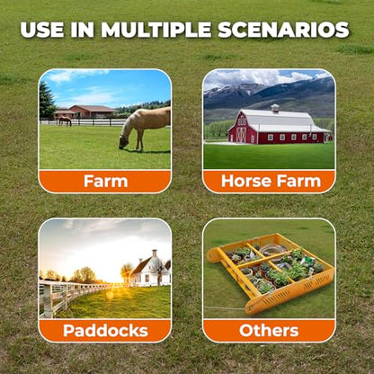 POPMOON 2-in-1 Horse Manure Fork & Tow Behind Trailer Manure Scooper 330lb - size: 43.5" L - no wheels