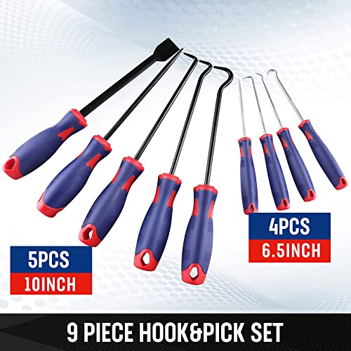 WORKPRO 9PCS Precision Pick & Hook Set with Scraper - size: Small