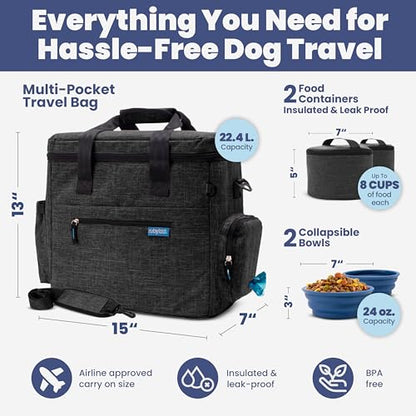 Rubyloo Pet Travel Bundle – Original Doggy Bag (Charcoal) + Vet-Approved Pet First Aid Kit for Dogs & Cats