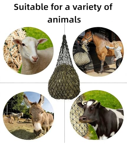 Ultra Slow Feed 2"x2" Holes 40” Hay Net for Horses and livestocks,Strong Load-Bearing Hay Bag Hanging for Horse Stable Trailer