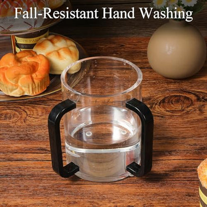2 Pcs Judaica Hand Washing Cup with Dual Handles,5" Netilat Yadayim - color: black Handle