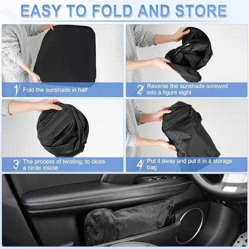 SINGARO 300T Universal Car Windshield Sun Shade, Foldable Reflective for Windshield & Window Shades with Overlapping Design, Car Interior Accessories (57" L x 30" W) - size: Car