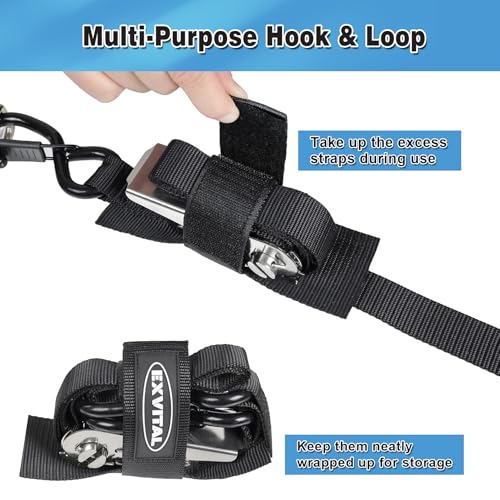 EXVITAL Boat tie Down Straps to Trailer 1"×4' Transom Straps - size: 1"×4’