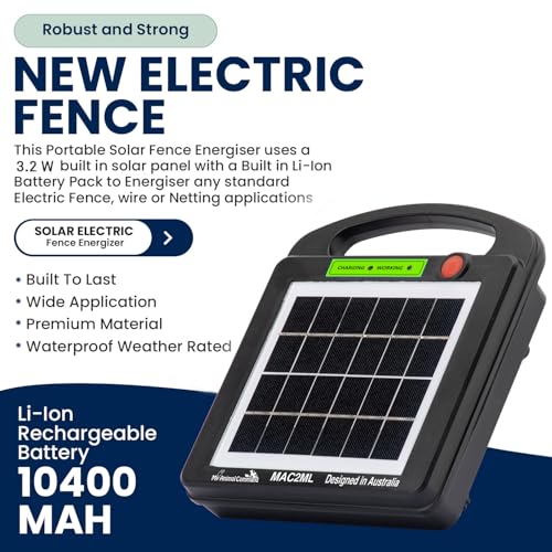 My Animal Command Solar Power Electric Fence Energizer Charger 0.2 Joules - size: Mini MAC2ML 0.2 Joules
